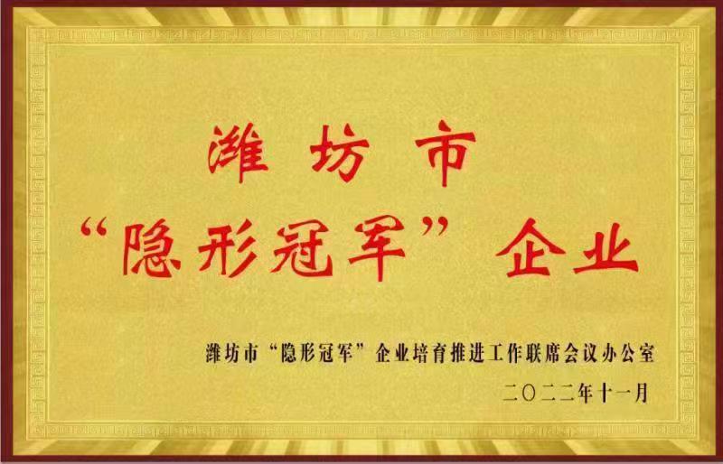 濰坊市“隱形冠軍”企業