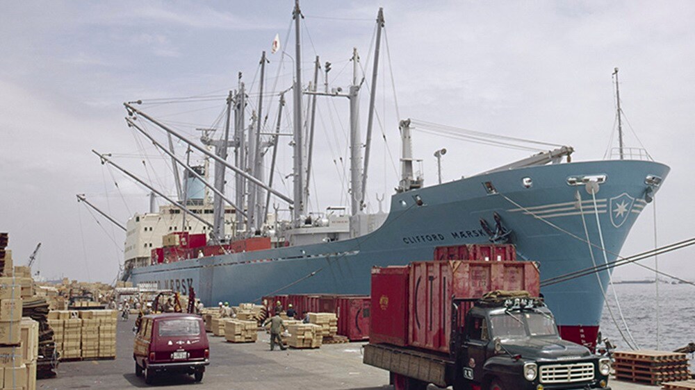 Maersk ship at port