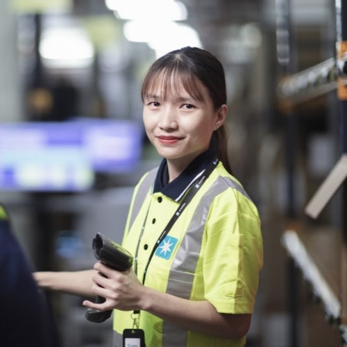Women employee at warehouse