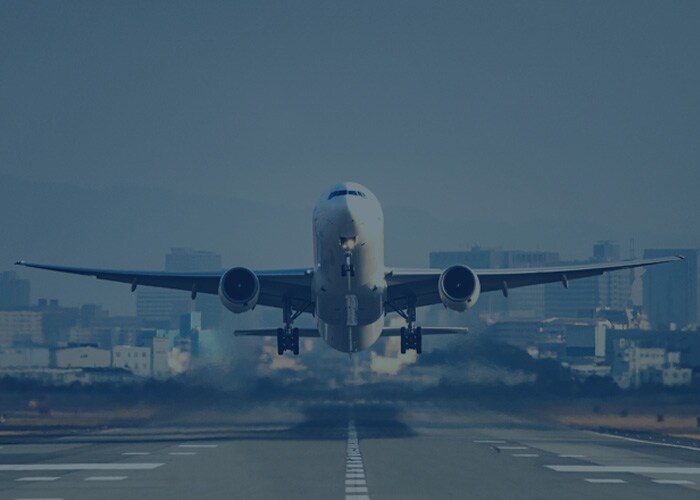 A cargo flight taking off