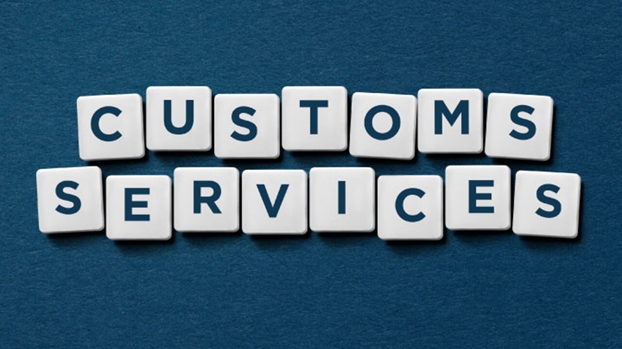 Scrabble letters denoting customs services