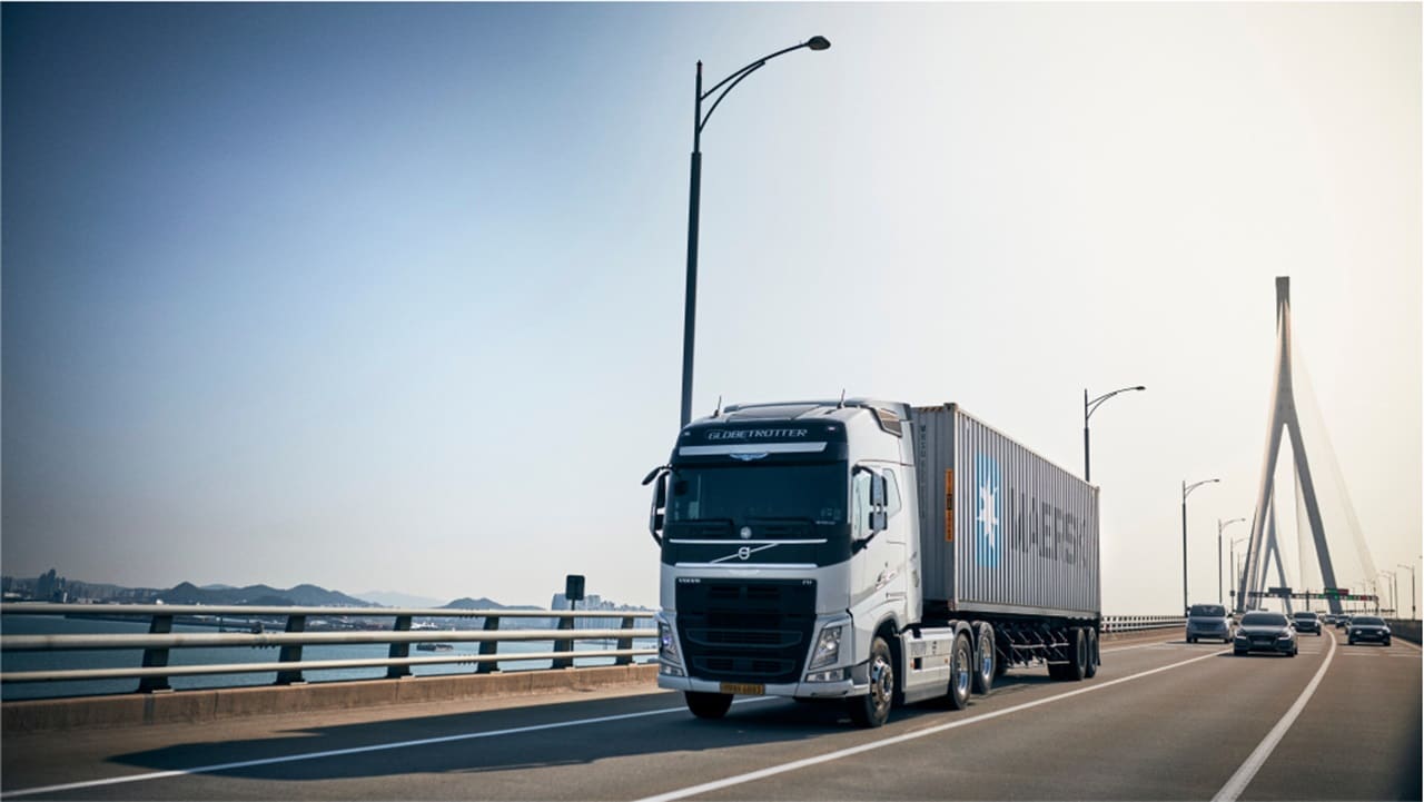 Maersk truck on a road