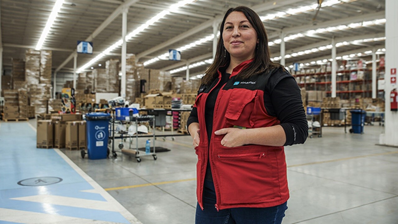 Women employee working in warehouse