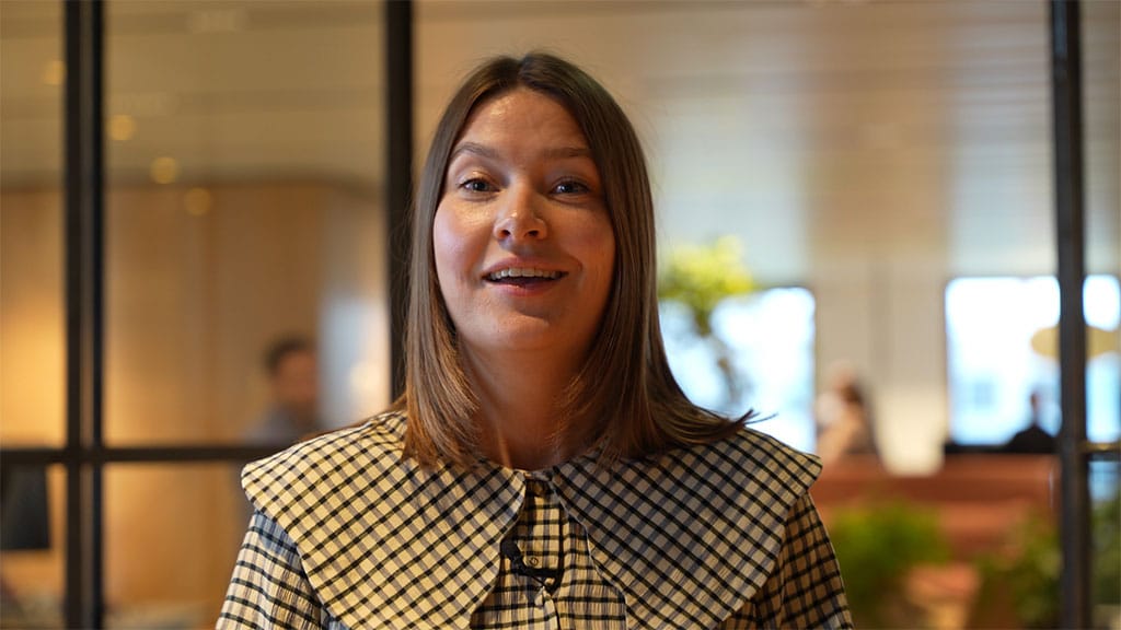 Maja Nyvold explaining about the difference between EDI and API