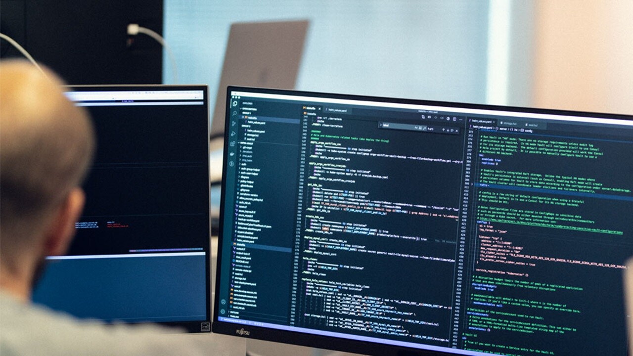 A man working on a computer