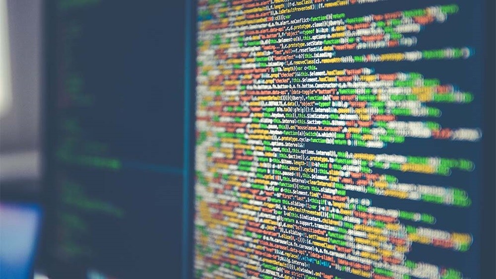 Code on computer monitor