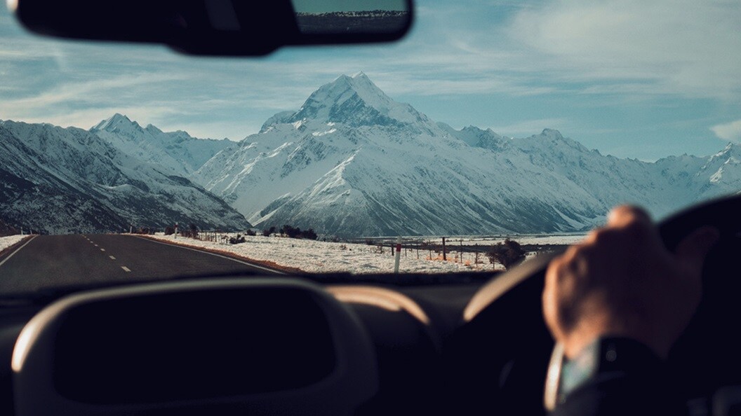Car on road on the mountains