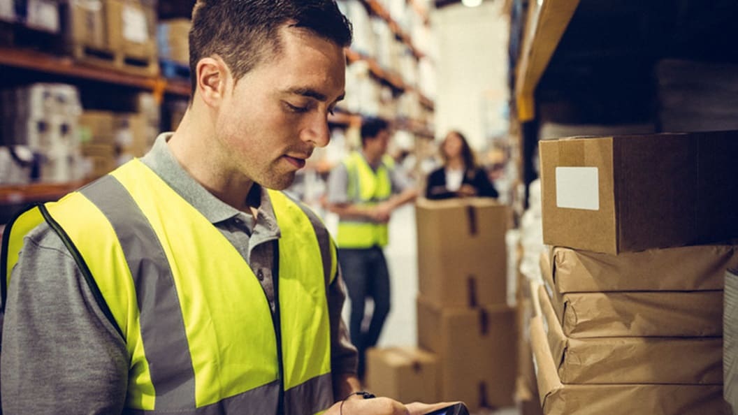 A man wearing a high-visibility