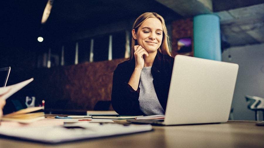 Businesswoman meeting online