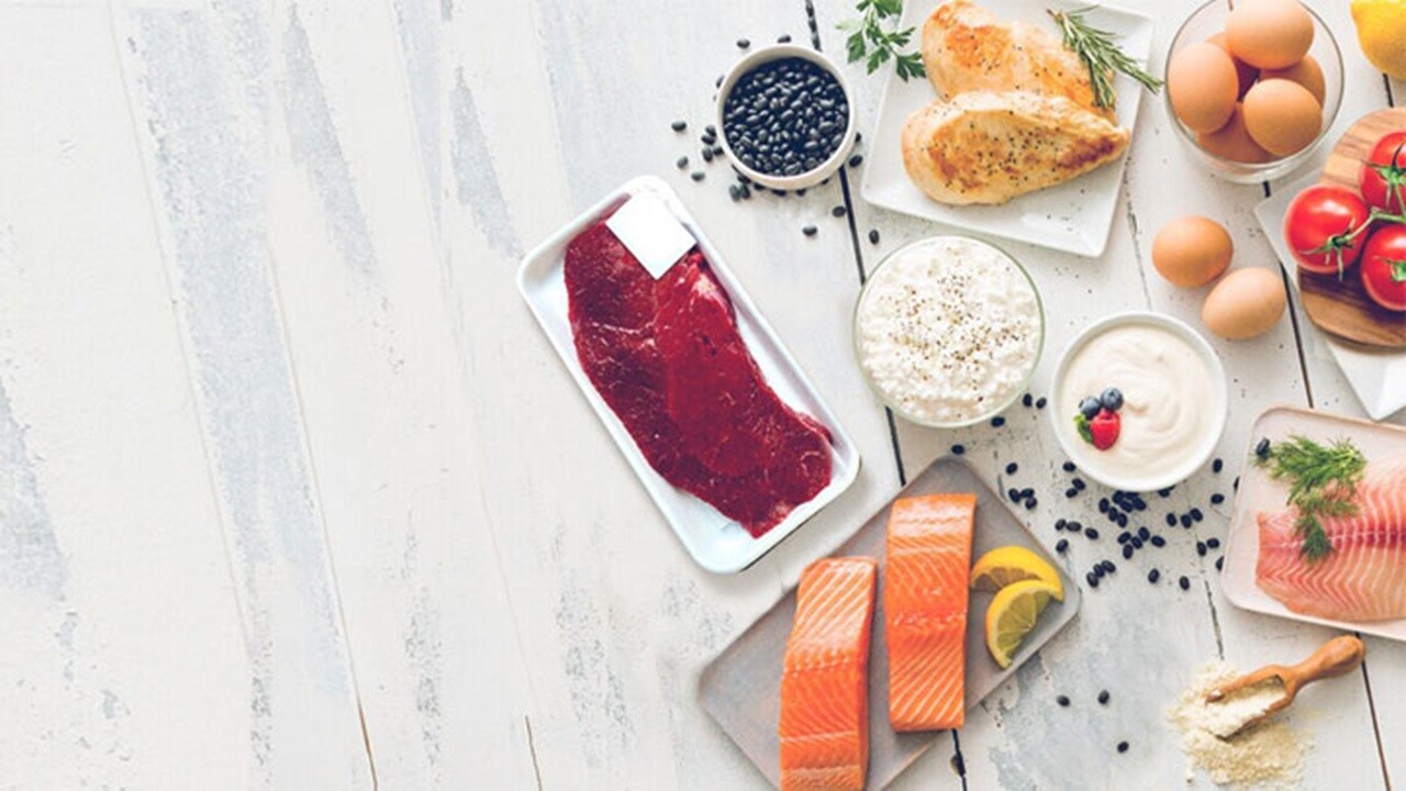Close-up of various perishable goods.