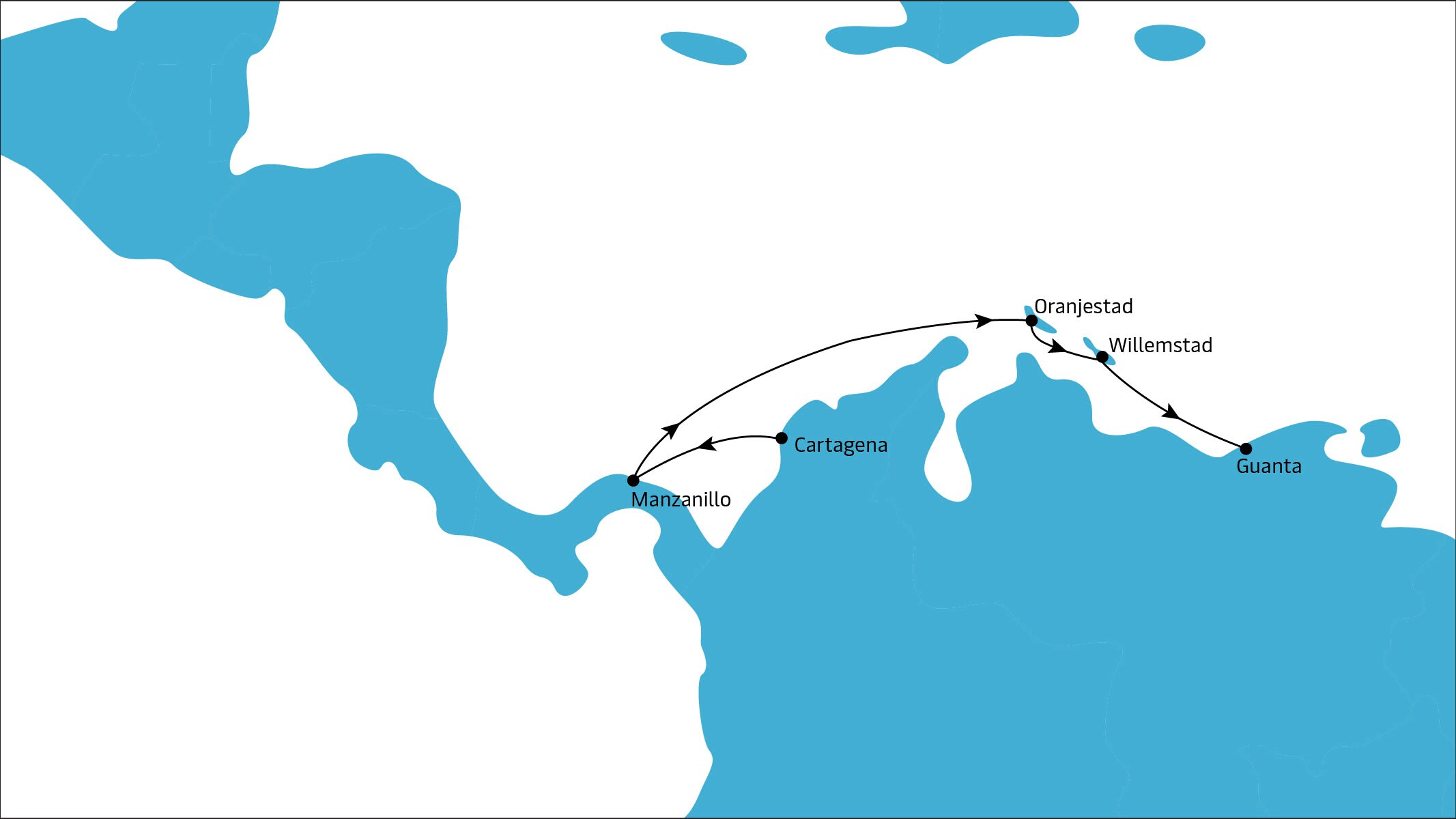 Guanta Feeder eastbound map