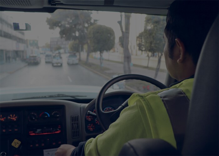 Truck driving around it Callao Port area of Lima, Perú