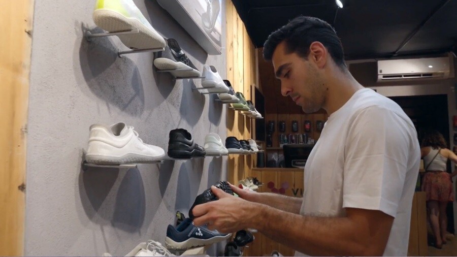 Overview shot of Maersk trucks