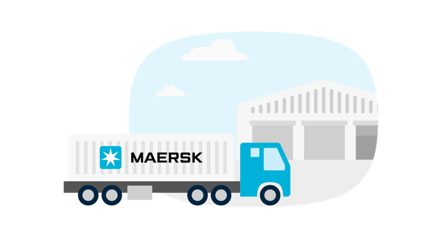 Truck with maersk logo infographic