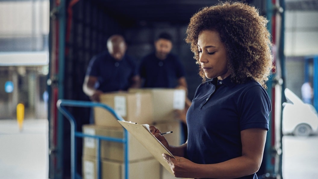 lady working in warehouse