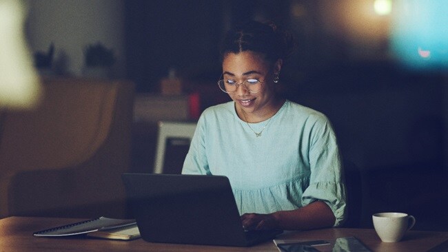 lady working on a laptop