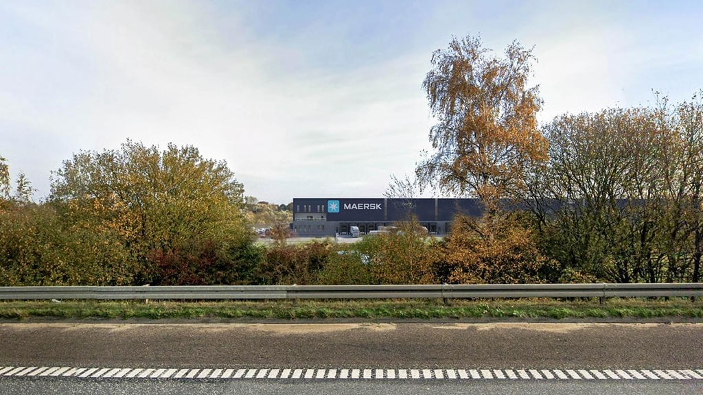 Maersk building through trees