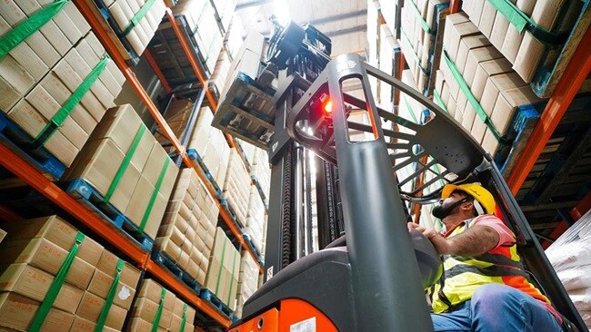 Male worker working in warehouse