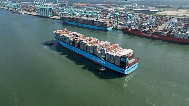 Maersk ship at the port