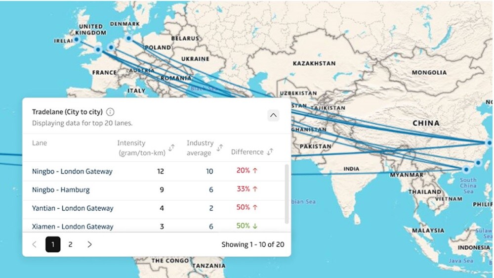 A world map featuring a line that marks a specific geographic location.