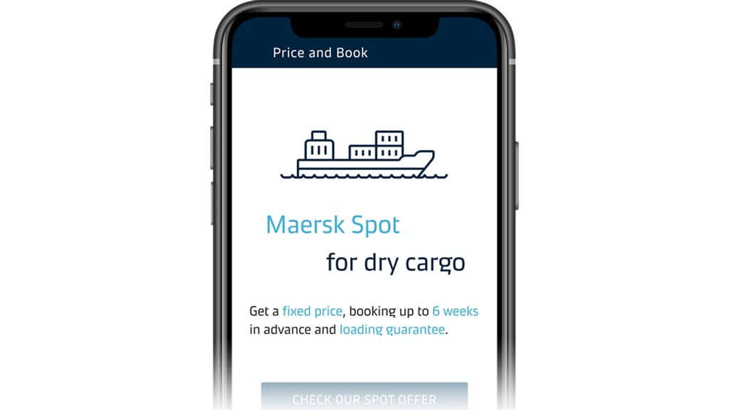 Maersk spot booking in mobile